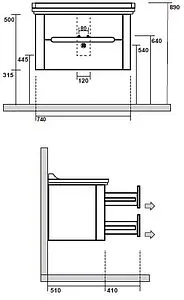 Тумба-умывальник Kerasan Waldorf 80 noce (орех) 925646+4141K1bi/cr*1 Тумба-умывальник Kerasan Waldorf 80 noce (орех) 925646+4141K1bi/cr*1, 2