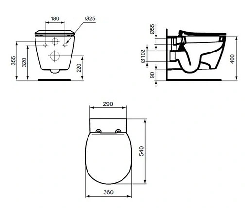 Комплект 4 в 1 Ideal Standard Connect AquaBlade E211601