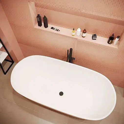 Ванна отдельностоящая из искусственного камня Toni Arti Biella 170x80 c переливом TA-PB17080P