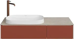 Тумба-умывальник подвесная Kerama Marazzi Magica 120 венецианский красный матовый MA.120.2\VR.M+MA.wbi.65+, 1