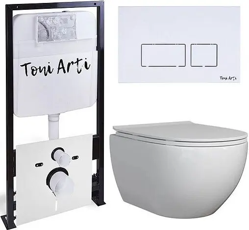 Комплект 6 в 1 Toni Arti Baglio TA-01+TA-BO4936+TA-0042 с кнопкой Noche TA-0042 белый глянцевый