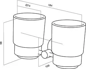 Стакан двойной Am.Pm Orange хром AN7F343400 Стакан двойной Am.Pm Orange хром AN7F343400, 2