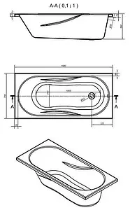 Ванна акриловая MITO Mito Red 150x70 63375 Ванна акриловая MITO Mito Red 150x70 63375, 2