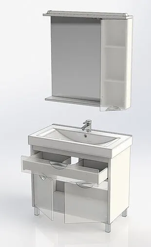 Шкаф-зеркало Aquanet Гретта 90 R белый 00179207