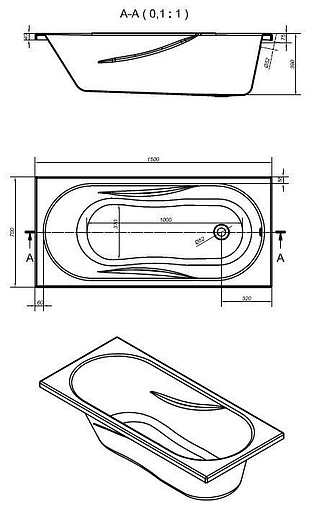 Ванна акриловая MITO Mito Red 150x70 63375
