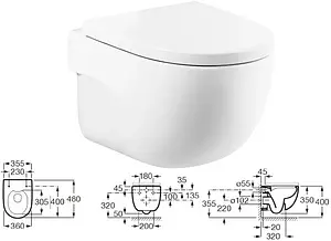 Комплект 4 в 1 Roca Meridian Rimless 893104990 Комплект 4 в 1 Roca Meridian Rimless 893104990, 3