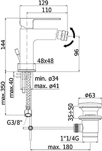 Смеситель для биде Paffoni Elle хром EL135CR, 2