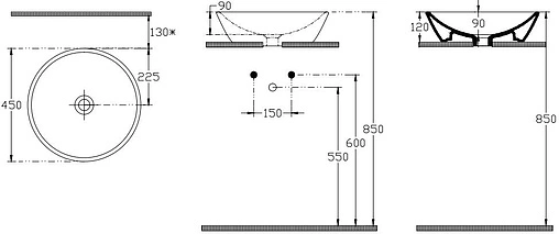 Раковина ISVEA SistemaY Soft 45 золото 10SY66045SV-6A