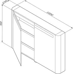 Шкаф-зеркало Am.Pm Sensation 100 серый шелк M30MCX1001FG Шкаф-зеркало Am.Pm Sensation 100 серый шелк M30MCX1001FG, 2