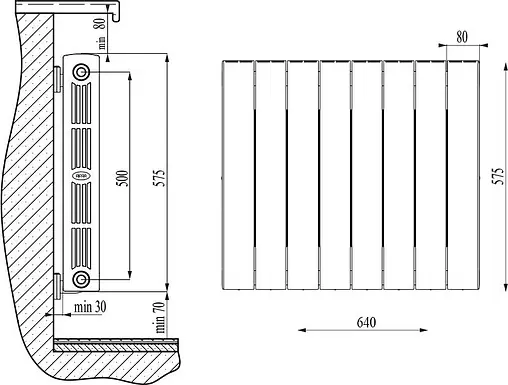 Радиатор биметаллический 8 секций Rifar SUPReMO 500 RS50008