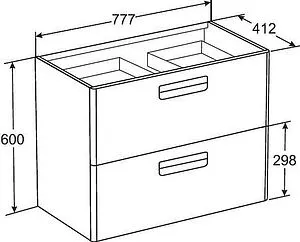 Тумба-умывальник подвесная Roca GAP 80 фиолетовый ZRU9302740+327470000, 2