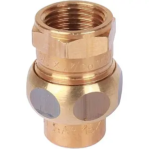 Американка пайка прямая переходная (плоское уплотнение) 22мм x 1"в Sanha 4330g 14330221 Американка пайка прямая переходная (плоское уплотнение) 22мм x 1"в Sanha 4330g 14330221, 3