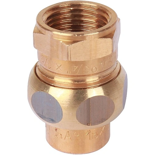 Американка пайка прямая переходная (плоское уплотнение) 22мм x 1"в Sanha 4330g 14330221