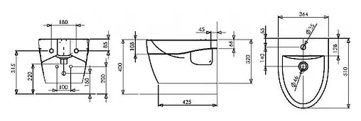 Биде подвесное Am.Pm Bliss L белый C533411WH