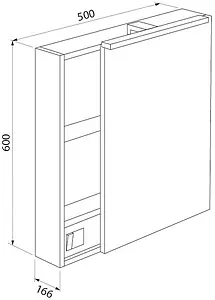 Шкаф-зеркало IDDIS Mirro 50 белый/дерево MIR5000i99, 2