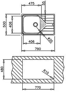 Мойка кухонная Teka Universe 50 T-XM 1B 1D MAX MCTXT нержавеющая сталь микротекстурированная 115110030, 2