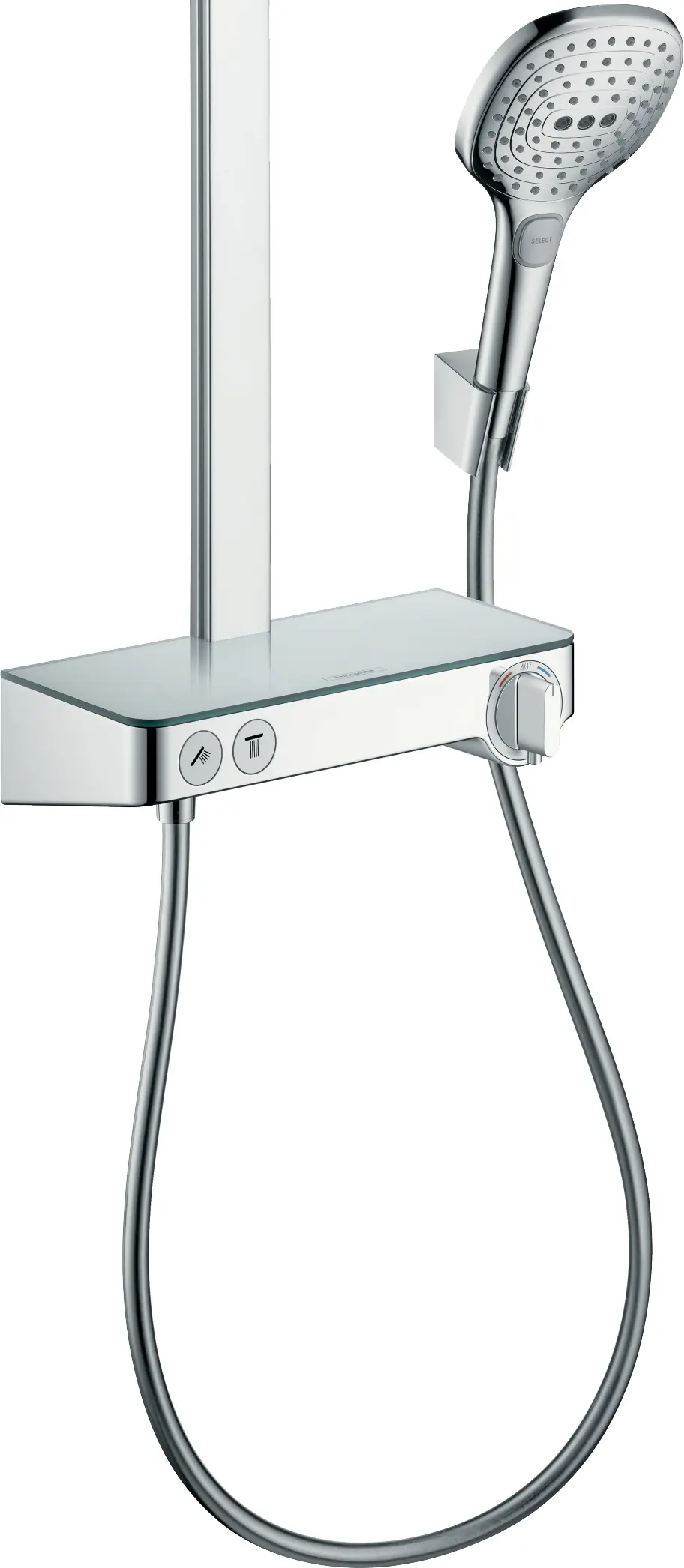 Душевая система с термостатом для душа Hansgrohe Raindance Select E 300 2jet хром 27126000 Душевая система с термостатом для душа Hansgrohe Raindance Select E 300 2jet хром 27126000, 3