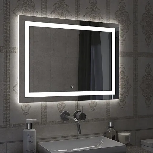 Зеркало с подсветкой Continent Rimini Led 100x70 с подогревом белый ЗЛП736