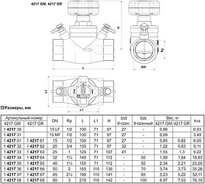 Балансировочный клапан 1½&quot;в х 1½&quot;в Kvs 22.8 Herz Strömax-GM 1421705, 4