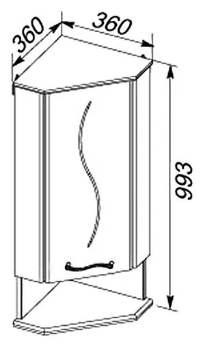 Шкаф угловой Aquanet Моника 35 L белый 00187389