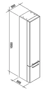 Шкаф-пенал подвесной Ravak Ring 30 R серый X000000774, 2