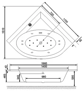 Ванна акриловая Excellent Magic 140x140 WAEX.MGC14WH, 3