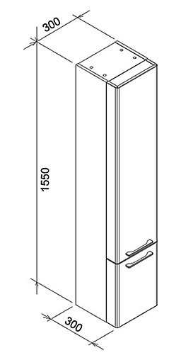 Шкаф-пенал подвесной Ravak Ring 30 R серый X000000774