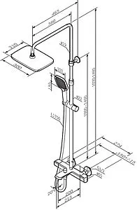 Душевая система с термостатом для ванны Am.Pm Func хром F078F500, 2