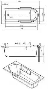 Ванна акриловая Cersanit Santana 150x70 63349, 2