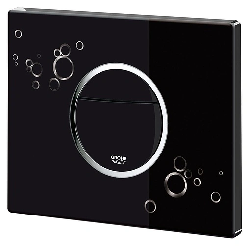 Клавиша смыва для унитаза Grohe Nova Cosmopolitan Print 38847KI0 черный глянцевый