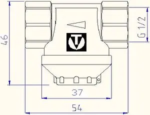 Фильтр прямой сетчатый магнитный ½"в x ½"в Valtec VT.384.N.04 Фильтр прямой сетчатый магнитный ½"в x ½"в Valtec VT.384.N.04, 2