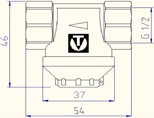Фильтр прямой сетчатый магнитный ½&quot;в x ½&quot;в Valtec VT.384.N.04
