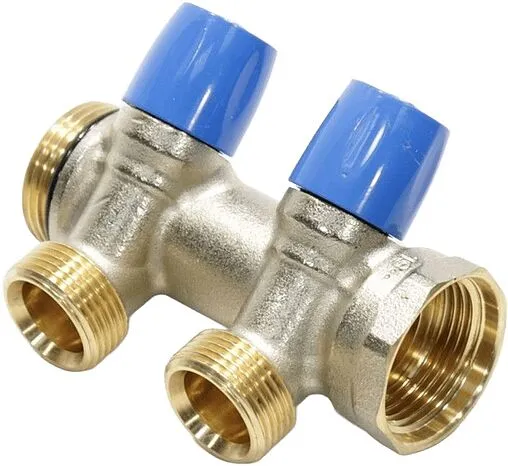 Коллектор регулирующий проходной 2 отвода синий 1&quot;в/н x ¾&quot;ек General Fittings 6300E7N1005B2A