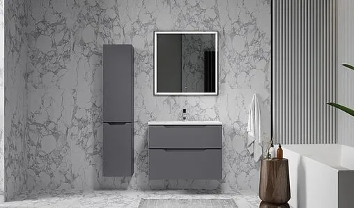 Тумба-умывальник подвесная Raval Wector 80 антрацит Wct.01.80/P/A/MD+4627173210188