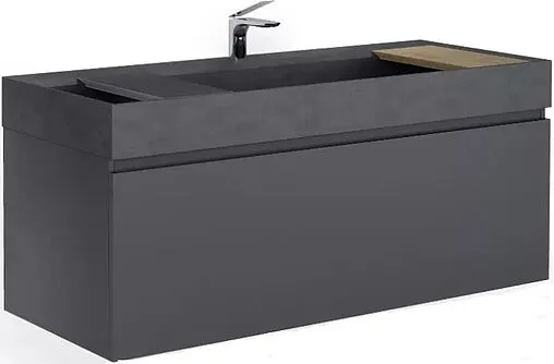 Тумба-умывальник подвесная Raval Facet 120 антрацит Fac.01.120/P/A/RL+Fac.08.120/Bet/RL