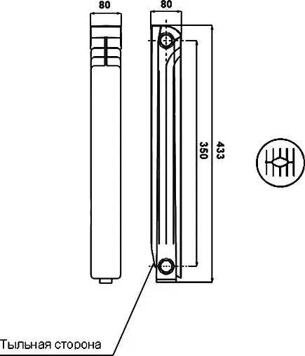 Радиатор алюминиевый 6 секций Global Iseo 350 IS035006 Радиатор алюминиевый 6 секций Global Iseo 350 IS035006