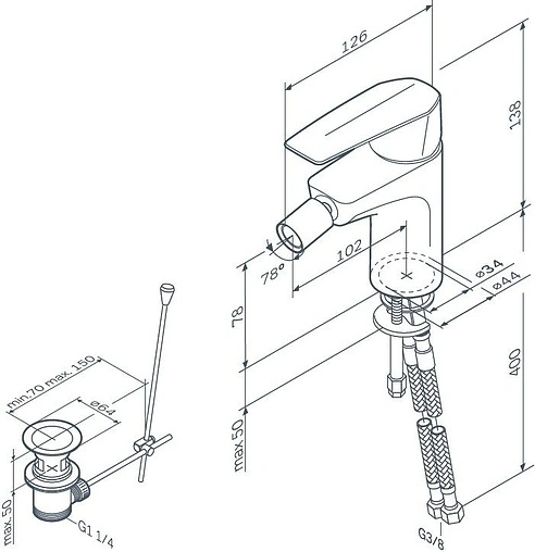 Смеситель для биде AM.PM Gem хром F90A83100