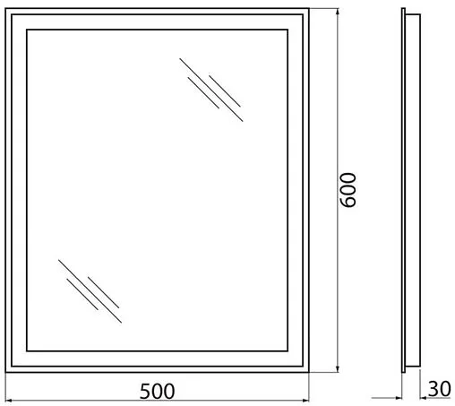 Зеркало с подсветкой BelBagno 50x60 механическая кнопка SPC-GRT-500-600-LED-BTN