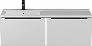 Тумба-умывальник подвесная Uperwood Tanos 120 L белый с графитовыми вставками 291021019 Тумба-умывальник подвесная Uperwood Tanos 120 L белый с графитовыми вставками 291021019, 1