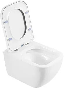 Унитаз подвесной безободковый BelBagno Alpina белый BB10100CHR/SC Унитаз подвесной безободковый BelBagno Alpina белый BB10100CHR/SC, 4