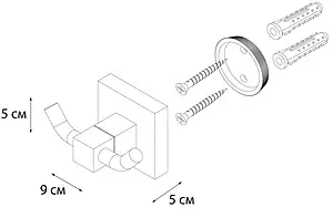 Крючок двойной Fixsen Metra хром FX-11105A Крючок двойной Fixsen Metra хром FX-11105A, 3