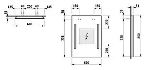 Зеркало с подсветкой Laufen Pro A 60 4.4722.6.996.144.1, 3