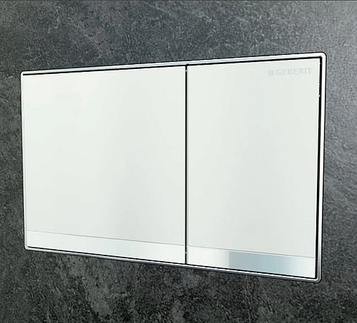 Клавиша смыва для унитаза Geberit Sigma 60 115.640.SI.1 стекло/белый, рамка/хром глянцевый