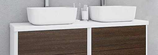 Тумба-умывальник подвесная Aquaton Брук 120 (60+60) дуб феррара/белый