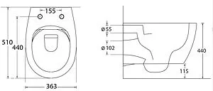 Унитаз подвесной безободковый Allen Brau Fantasy мятный 4.11004.MT, 2