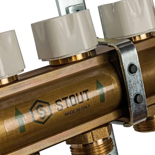 Группа коллекторная с расходомерами 4 отвода 1&quot;в/в x ¾&quot;ек Stout SMB 0473 000004