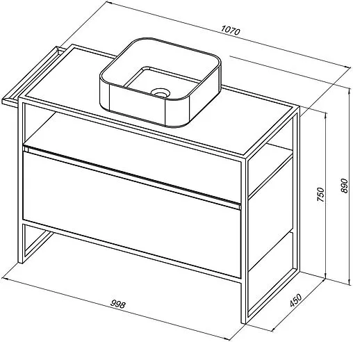 Тумба-умывальник напольная Allen Brau Priority 100 белый 1.31003.WM+