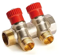 Коллектор регулирующий проходной 2 отвода красный 1"в/н x ½"н General Fittings 620057N1004R2A Коллектор регулирующий проходной 2 отвода красный 1"в/н x ½"н General Fittings 620057N1004R2A