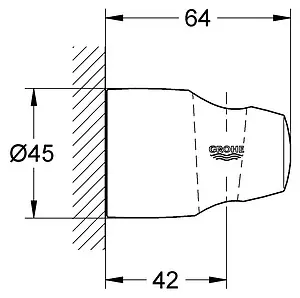 Держатель ручного душа Grohe Movario хром 28403000 Держатель ручного душа Grohe Movario хром 28403000, 2