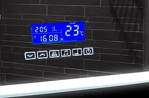 Зеркало с подсветкой Continent Rimini Led 120x80 с линзой, с музыкальным блоком, с подогревом белый, 3